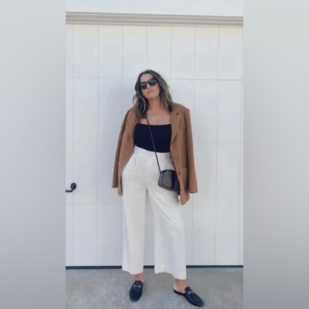 NWT Wide Leg White Farah Pant Size M Tall